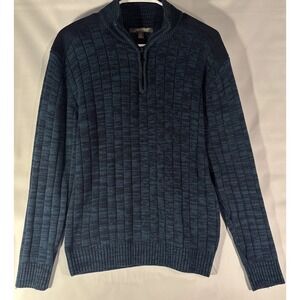 Method Sweater Men's XL Charcoal Long Sleeve 1/4 Zip Collared Ribbed Cotton Knit